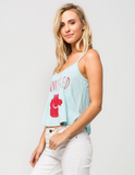 4th & Rose Sunkissed Lips Mint Strap Crop Tank
