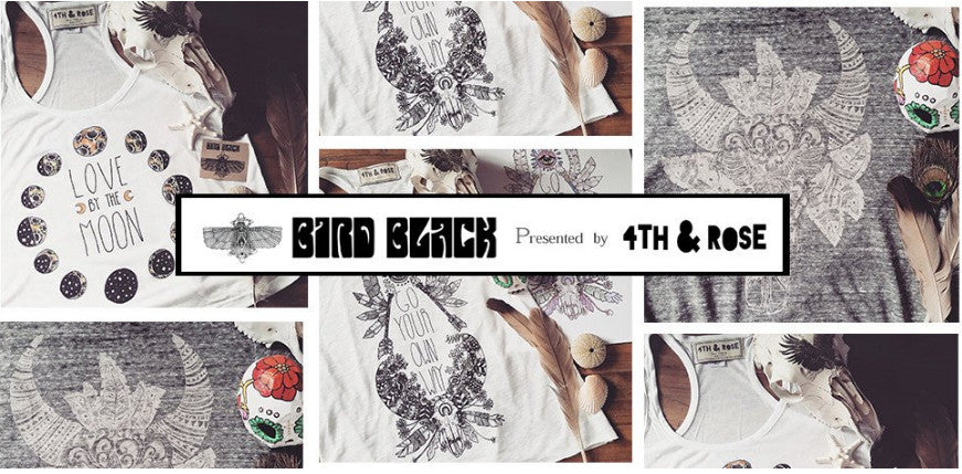 4th & Rose Bird Black Tees, Tanks, Dresses and Tote bags