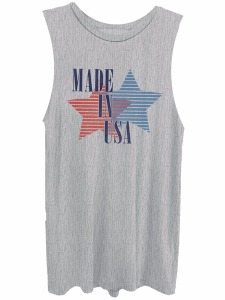 Made in the USA heather grey muscle tank
