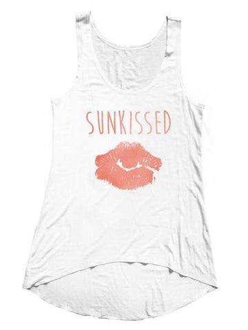 Sunkissed white high low tank