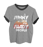4th & Rose Shady People Charcoal & Black Ringer Tee
